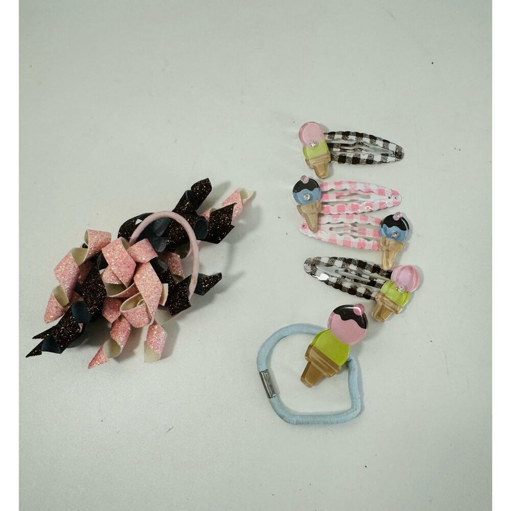 Vintage Gymboree “Ice Cream Social Hair Accessory Lot of 6  Clips, Curls